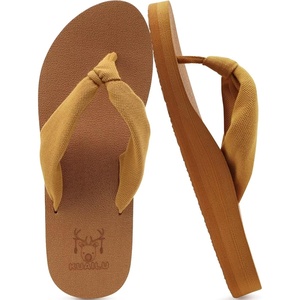 image:imageKuaiLu Flip Flops for Women with Arch Support Summer Beach Thong Sandals  Comfortable Yoga Mat Walking Shoes Cushion Slip On Casual Outfits Indoor OutdoorKhaki