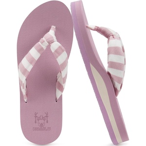 image:imageKuaiLu Flip Flops for Women with Arch Support Summer Beach Thong Sandals  Comfortable Yoga Mat Walking Shoes Cushion Slip On Casual Outfits Indoor OutdoorPink White