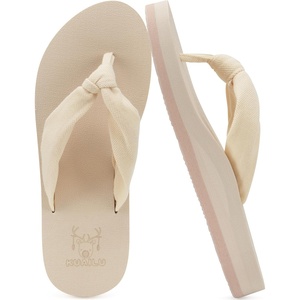 image:imageKuaiLu Flip Flops for Women with Arch Support Summer Beach Thong Sandals  Comfortable Yoga Mat Walking Shoes Cushion Slip On Casual Outfits Indoor OutdoorBeige