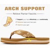 image:imageKuaiLu Flip Flops for Women with Arch Support Summer Beach Thong Sandals  Comfortable Walking Shoes Lightweight Soft Yoga Mat Cushion Silk Outfits Slip On Indoor OutdoorKhaki