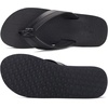 image:imageKuaiLu Mens Faux Leather Flip Flops with Comfortable Arch Support  Summer Beach Yoga Mat Cushion Walking Thong Sandals Slip On Indoor OutdoorAll Black