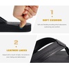 image:imageKuaiLu Mens Faux Leather Flip Flops with Comfortable Arch Support  Summer Beach Yoga Mat Cushion Walking Thong Sandals Slip On Indoor OutdoorAll Black