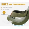 image:imageKuaiLu Mens Faux Leather Flip Flops with Comfortable Arch Support  Summer Beach Yoga Mat Cushion Walking Thong Sandals Slip On Indoor OutdoorArmy Green