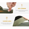 image:imageKuaiLu Mens Faux Leather Flip Flops with Comfortable Arch Support  Summer Beach Yoga Mat Cushion Walking Thong Sandals Slip On Indoor OutdoorArmy Green