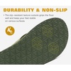 image:imageKuaiLu Mens Faux Leather Flip Flops with Comfortable Arch Support  Summer Beach Yoga Mat Cushion Walking Thong Sandals Slip On Indoor OutdoorArmy Green