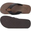 image:imageKuaiLu Mens Faux Leather Flip Flops with Comfortable Arch Support  Summer Beach Yoga Mat Cushion Walking Thong Sandals Slip On Indoor OutdoorBlack Brown