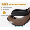 image:imageKuaiLu Mens Faux Leather Flip Flops with Comfortable Arch Support  Summer Beach Yoga Mat Cushion Walking Thong Sandals Slip On Indoor OutdoorBlack Brown