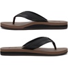 image:imageKuaiLu Mens Faux Leather Flip Flops with Comfortable Arch Support  Summer Beach Yoga Mat Cushion Walking Thong Sandals Slip On Indoor OutdoorBlack Brown