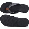 image:imageKuaiLu Mens Faux Leather Flip Flops with Comfortable Arch Support  Summer Beach Yoga Mat Cushion Walking Thong Sandals Slip On Indoor OutdoorBlack Grey