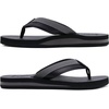 image:imageKuaiLu Mens Faux Leather Flip Flops with Comfortable Arch Support  Summer Beach Yoga Mat Cushion Walking Thong Sandals Slip On Indoor OutdoorBlack Grey