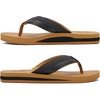 image:imageKuaiLu Mens Faux Leather Flip Flops with Comfortable Arch Support  Summer Beach Yoga Mat Cushion Walking Thong Sandals Slip On Indoor OutdoorBlack Khaki