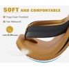 image:imageKuaiLu Mens Faux Leather Flip Flops with Comfortable Arch Support  Summer Beach Yoga Mat Cushion Walking Thong Sandals Slip On Indoor OutdoorBlack Khaki