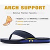 image:imageKuaiLu Mens Faux Leather Flip Flops with Comfortable Arch Support  Summer Beach Yoga Mat Cushion Walking Thong Sandals Slip On Indoor OutdoorBlue