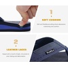 image:imageKuaiLu Mens Faux Leather Flip Flops with Comfortable Arch Support  Summer Beach Yoga Mat Cushion Walking Thong Sandals Slip On Indoor OutdoorBlue