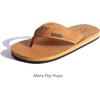 image:imageKuaiLu Mens Faux Leather Flip Flops with Comfortable Arch Support  Summer Beach Yoga Mat Cushion Walking Thong Sandals Slip On Indoor OutdoorBright Brown