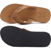 image:imageKuaiLu Mens Faux Leather Flip Flops with Comfortable Arch Support  Summer Beach Yoga Mat Cushion Walking Thong Sandals Slip On Indoor OutdoorBright Brown