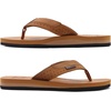image:imageKuaiLu Mens Faux Leather Flip Flops with Comfortable Arch Support  Summer Beach Yoga Mat Cushion Walking Thong Sandals Slip On Indoor OutdoorBright Brown