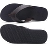 image:imageKuaiLu Mens Faux Leather Flip Flops with Comfortable Arch Support  Summer Beach Yoga Mat Cushion Walking Thong Sandals Slip On Indoor OutdoorBrown