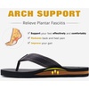 image:imageKuaiLu Mens Faux Leather Flip Flops with Comfortable Arch Support  Summer Beach Yoga Mat Cushion Walking Thong Sandals Slip On Indoor OutdoorBrown