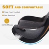 image:imageKuaiLu Mens Faux Leather Flip Flops with Comfortable Arch Support  Summer Beach Yoga Mat Cushion Walking Thong Sandals Slip On Indoor OutdoorBrown