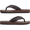 image:imageKuaiLu Mens Faux Leather Flip Flops with Comfortable Arch Support  Summer Beach Yoga Mat Cushion Walking Thong Sandals Slip On Indoor OutdoorBrown Reddish