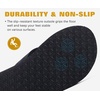 image:imageKuaiLu Mens Faux Leather Flip Flops with Comfortable Arch Support  Summer Beach Yoga Mat Cushion Walking Thong Sandals Slip On Indoor OutdoorCoal Black