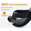 image:imageKuaiLu Mens Faux Leather Flip Flops with Comfortable Arch Support  Summer Beach Yoga Mat Cushion Walking Thong Sandals Slip On Indoor OutdoorCoal Black