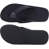 image:imageKuaiLu Mens Faux Leather Flip Flops with Comfortable Arch Support  Summer Beach Yoga Mat Cushion Walking Thong Sandals Slip On Indoor OutdoorCoal Black