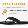 image:imageKuaiLu Mens Faux Leather Flip Flops with Comfortable Arch Support  Summer Beach Yoga Mat Cushion Walking Thong Sandals Slip On Indoor OutdoorCoal Black