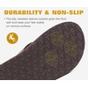 image:imageKuaiLu Mens Faux Leather Flip Flops with Comfortable Arch Support  Summer Beach Yoga Mat Cushion Walking Thong Sandals Slip On Indoor OutdoorCoffee