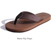 image:imageKuaiLu Mens Faux Leather Flip Flops with Comfortable Arch Support  Summer Beach Yoga Mat Cushion Walking Thong Sandals Slip On Indoor OutdoorCoffee