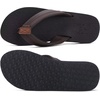 image:imageKuaiLu Mens Faux Leather Flip Flops with Comfortable Arch Support  Summer Beach Yoga Mat Cushion Walking Thong Sandals Slip On Indoor OutdoorDark Brown