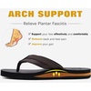 image:imageKuaiLu Mens Faux Leather Flip Flops with Comfortable Arch Support  Summer Beach Yoga Mat Cushion Walking Thong Sandals Slip On Indoor OutdoorDark Brown