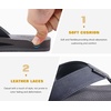 image:imageKuaiLu Mens Faux Leather Flip Flops with Comfortable Arch Support  Summer Beach Yoga Mat Cushion Walking Thong Sandals Slip On Indoor OutdoorDark Grey