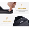 image:imageKuaiLu Mens Faux Leather Flip Flops with Comfortable Arch Support  Summer Beach Yoga Mat Cushion Walking Thong Sandals Slip On Indoor OutdoorFerrous