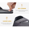 image:imageKuaiLu Mens Faux Leather Flip Flops with Comfortable Arch Support  Summer Beach Yoga Mat Cushion Walking Thong Sandals Slip On Indoor OutdoorGrey