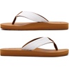 image:imageKuaiLu Mens Faux Leather Flip Flops with Comfortable Arch Support  Summer Beach Yoga Mat Cushion Walking Thong Sandals Slip On Indoor OutdoorKhaki White