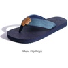image:imageKuaiLu Mens Faux Leather Flip Flops with Comfortable Arch Support  Summer Beach Yoga Mat Cushion Walking Thong Sandals Slip On Indoor OutdoorNavy Blue
