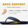 image:imageKuaiLu Mens Faux Leather Flip Flops with Comfortable Arch Support  Summer Beach Yoga Mat Cushion Walking Thong Sandals Slip On Indoor OutdoorNavy Blue