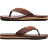 image:imageKuaiLu Mens Faux Leather Flip Flops with Comfortable Arch Support  Summer Beach Yoga Mat Cushion Walking Thong Sandals Slip On Indoor OutdoorReddish Brown