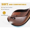 image:imageKuaiLu Mens Faux Leather Flip Flops with Comfortable Arch Support  Summer Beach Yoga Mat Cushion Walking Thong Sandals Slip On Indoor OutdoorReddish Brown