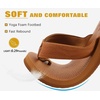 image:imageKuaiLu Mens Faux Leather Flip Flops with Comfortable Arch Support  Summer Beach Yoga Mat Cushion Walking Thong Sandals Slip On Indoor OutdoorTan