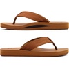 image:imageKuaiLu Mens Faux Leather Flip Flops with Comfortable Arch Support  Summer Beach Yoga Mat Cushion Walking Thong Sandals Slip On Indoor OutdoorTan
