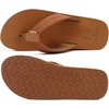 image:imageKuaiLu Mens Faux Leather Flip Flops with Comfortable Arch Support  Summer Beach Yoga Mat Cushion Walking Thong Sandals Slip On Indoor OutdoorTan