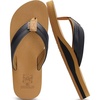 image:imageKuaiLu Mens Faux Leather Flip Flops with Comfortable Arch Support  Summer Beach Yoga Mat Cushion Walking Thong Sandals Slip On Indoor OutdoorBlack Khaki