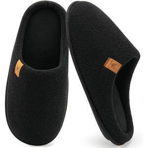 image:imageKuaiLu Mens House Memory Foam Scuff Slippers Felt BlendLining Home Shoes  Comfortable Slip On Warm Cushion Pantuflas For BedroomLightweight Casual Walking Indoor Outdoor Garden Footwear US715Felt Black