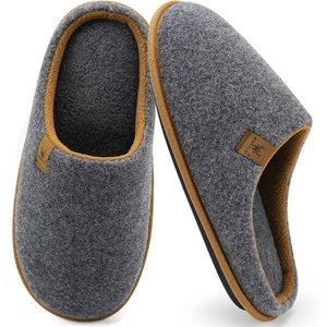 image:imageKuaiLu Mens House Memory Foam Scuff Slippers Felt BlendLining Home Shoes  Comfortable Slip On Warm Cushion Pantuflas For BedroomLightweight Casual Walking Indoor Outdoor Garden Footwear US715Felt Grey