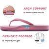 image:imageKuaiLu Flip Flops for Women with Arch Support Summer Beach Thong Sandals  Comfortable Yoga Mat Cushion Walking Shoes Slip on Casual Outfits Faux Leather Indoor OutdoorDark Pink