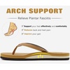 image:imageKuaiLu Flip Flops for Women with Arch Support Summer Beach Thong Sandals  Comfortable Yoga Mat Cushion Walking Shoes Slip on Casual Outfits Faux Leather Indoor OutdoorKhaki
