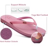 image:imageKuaiLu Flip Flops for Women with Arch Support Summer Beach Thong Sandals  Comfortable Yoga Mat Cushion Walking Shoes Slip on Casual Outfits Faux Leather Indoor OutdoorDark Pink